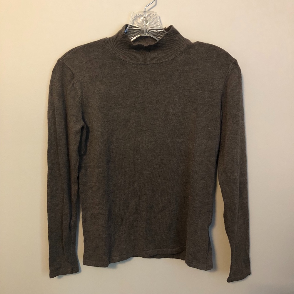 Philosophy Taupe Mock Neck Long Sleeve Sweater Size Small